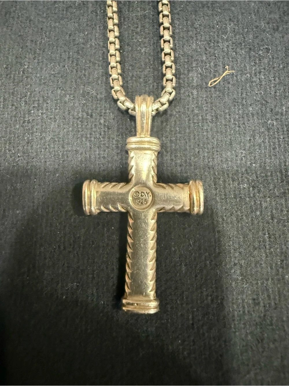 Authentic David Yurman Men's Chevron Cross & 22